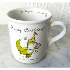Happy Birthday Roller Skating Dragon Mug - Let the Good Times Roll Hallmark Cup